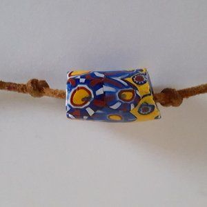 Vintage Glass Trade Bead on 15" Leather Cord